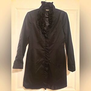 White House Black Market Black Satin Coat